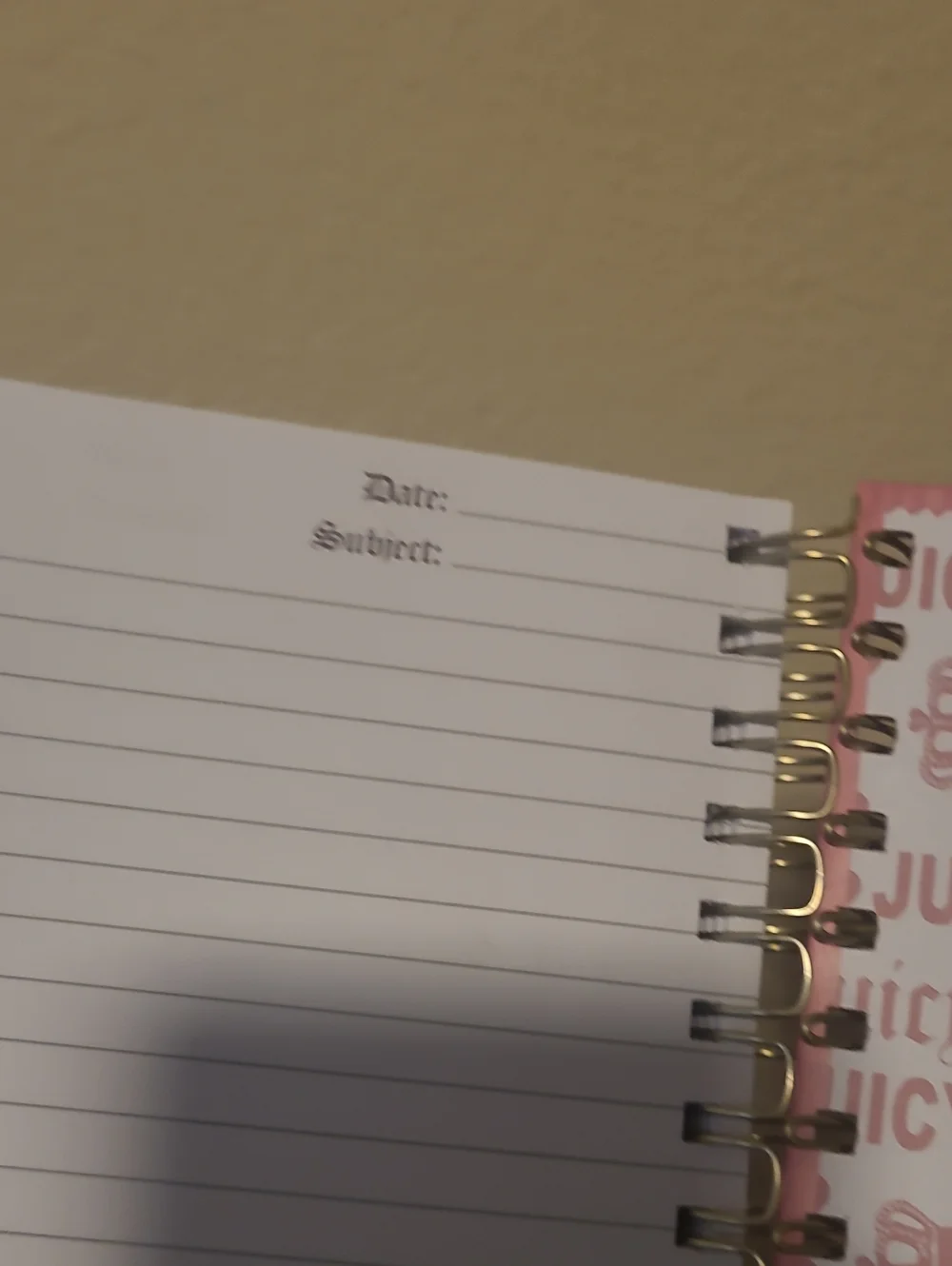 Juicy Couture Pink Spiral Notebook with Gold Accent Pens